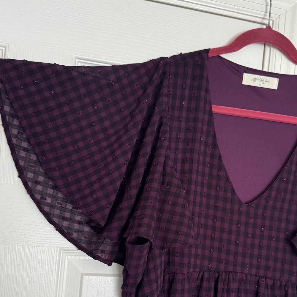 Universal Thread Deep Purple Checkered Long Sleev… - image 3